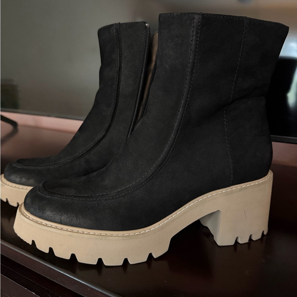 Dolce Vita Black Chunky Heel Ankle Boots